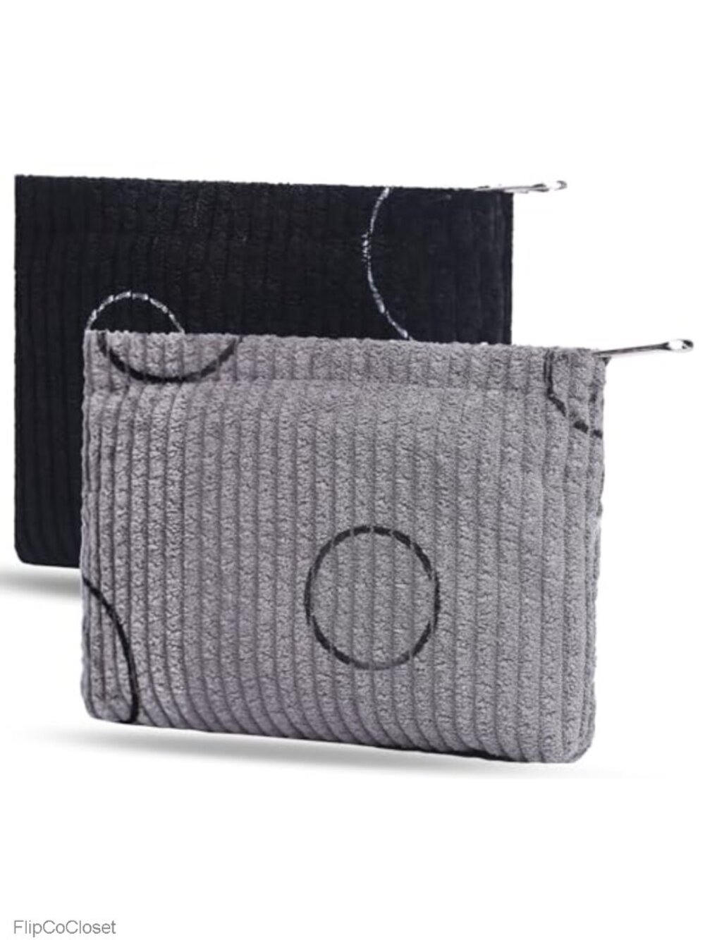 2-Pack Corduroy Coin Purse, Zipper Pouch for Women, Small Change Holder for